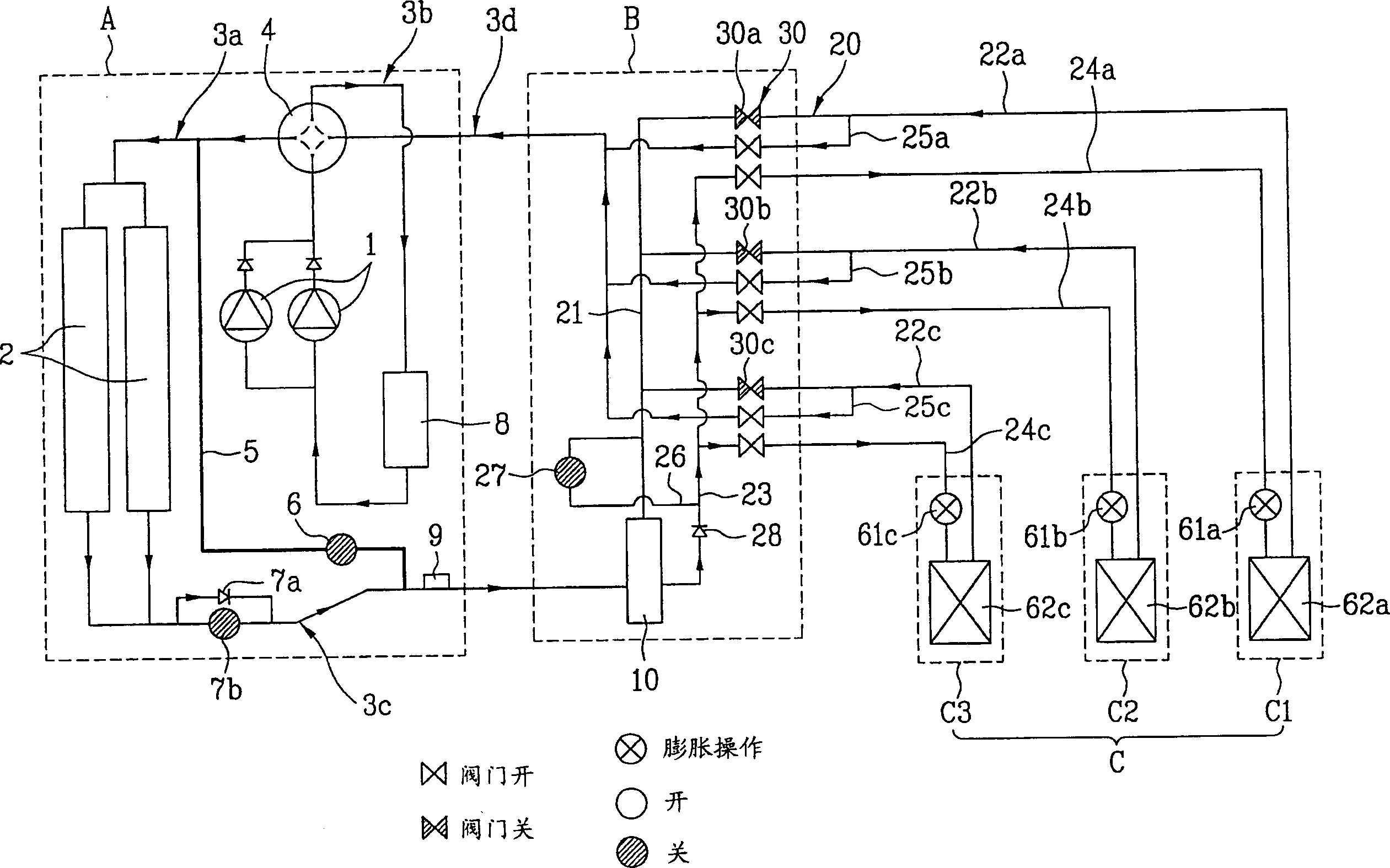 Multe-unit air conditioner and control method