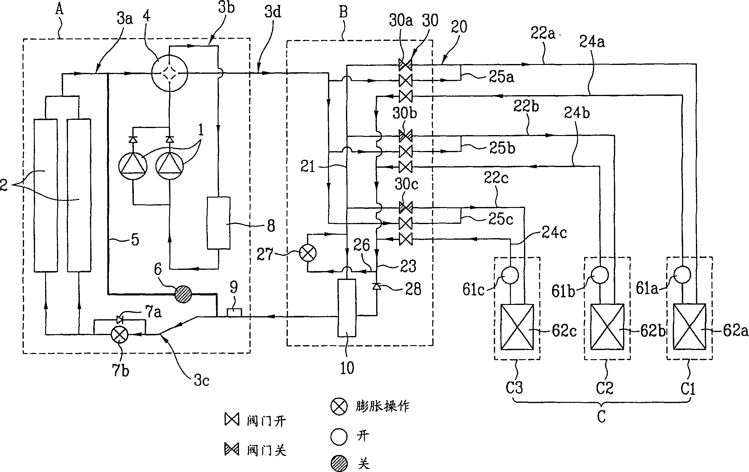 Multe-unit air conditioner and control method