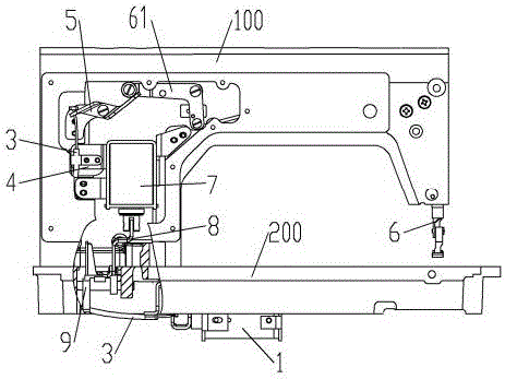 Automatic presser foot lifting and backward and forward sewing device of sewing machine and sewing machine