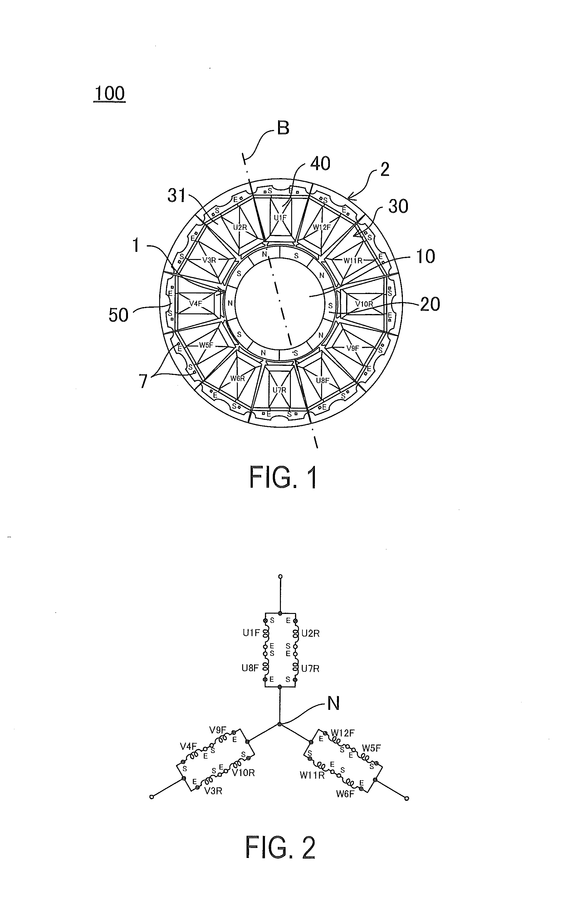 Three-phase permanent magnet type motor