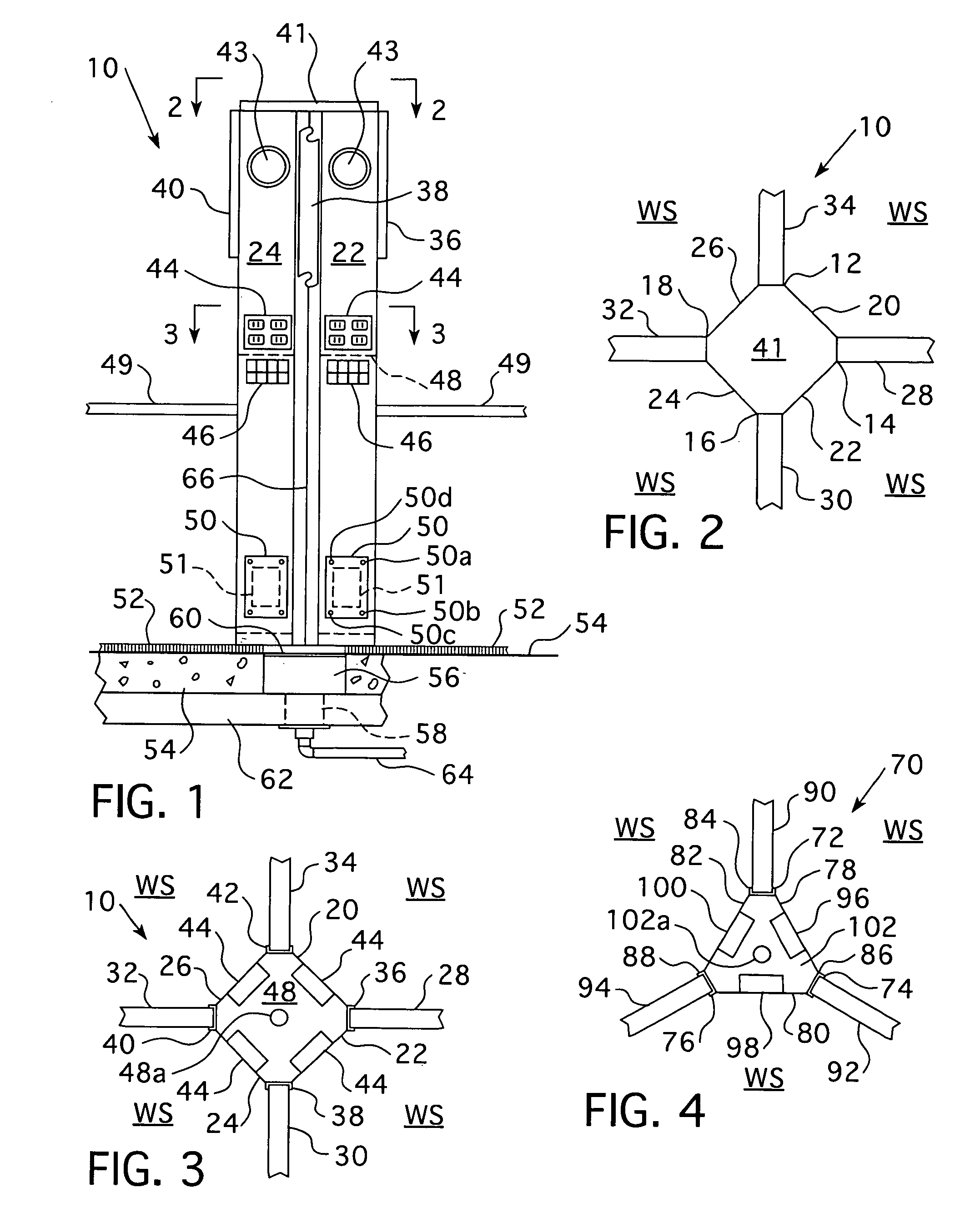 Service posts for electrical and air delivery to workstations