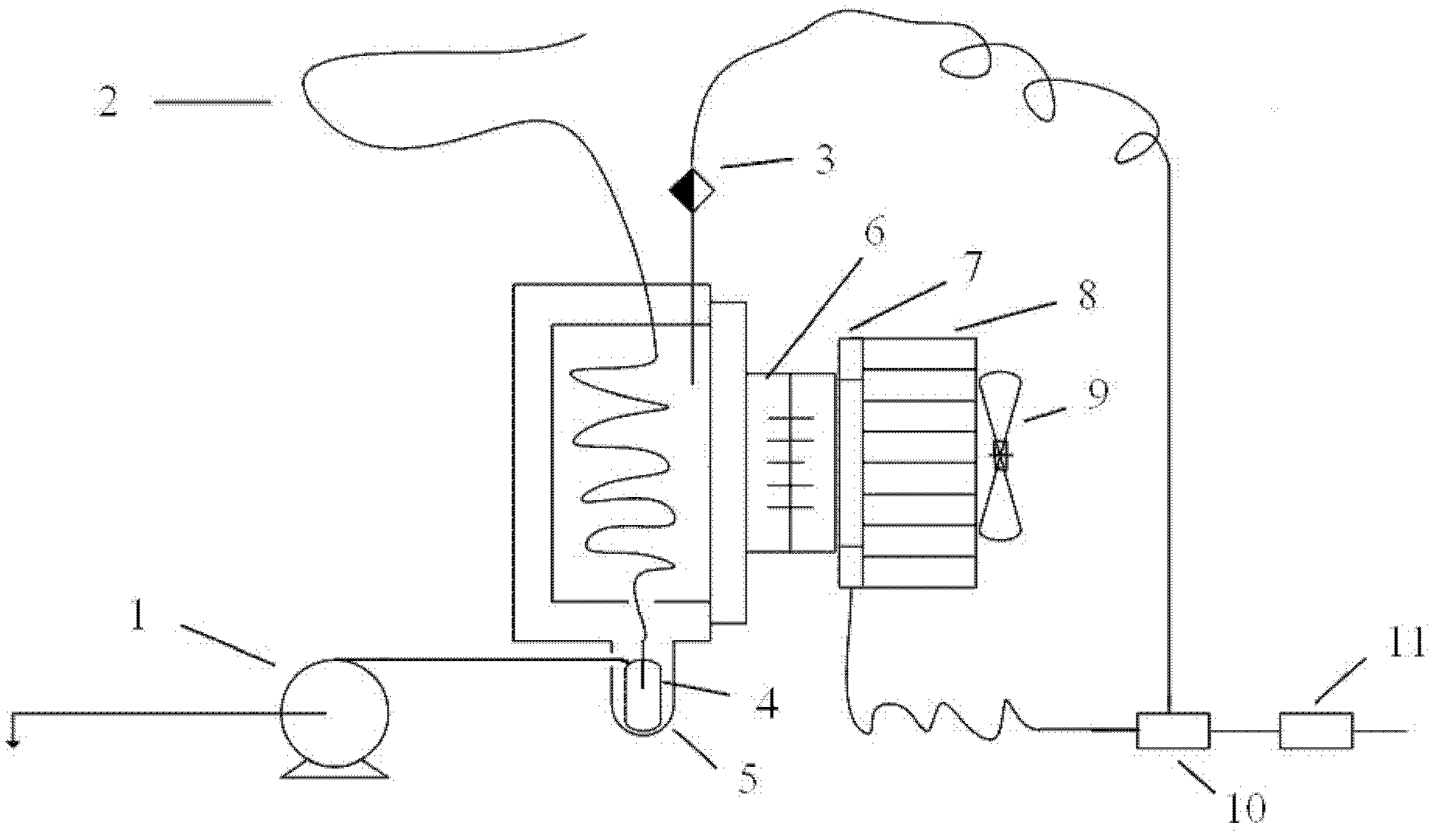 Sampling device for semiconductor refrigeration type headspace test