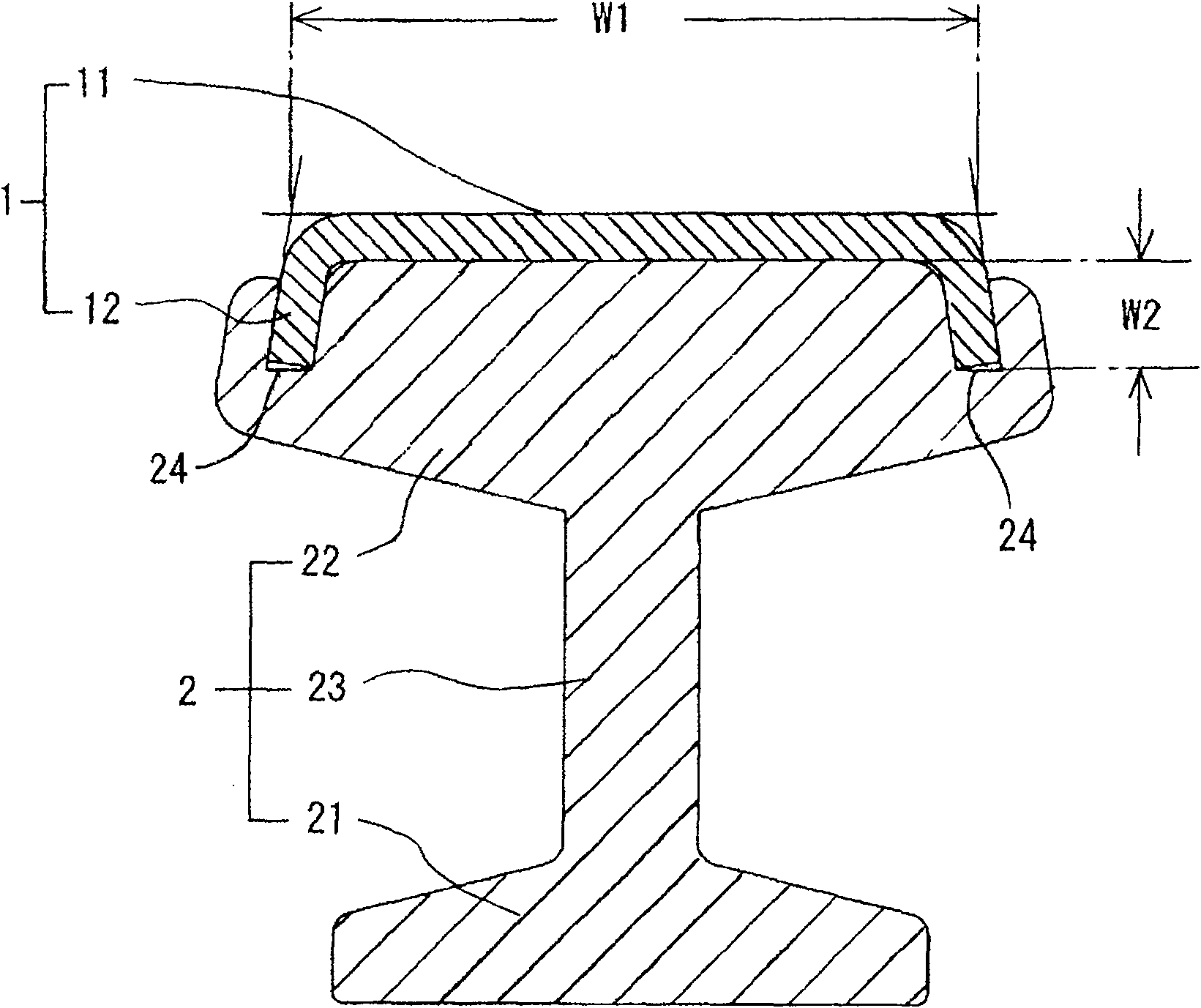 Composite rigid body train line and its production method