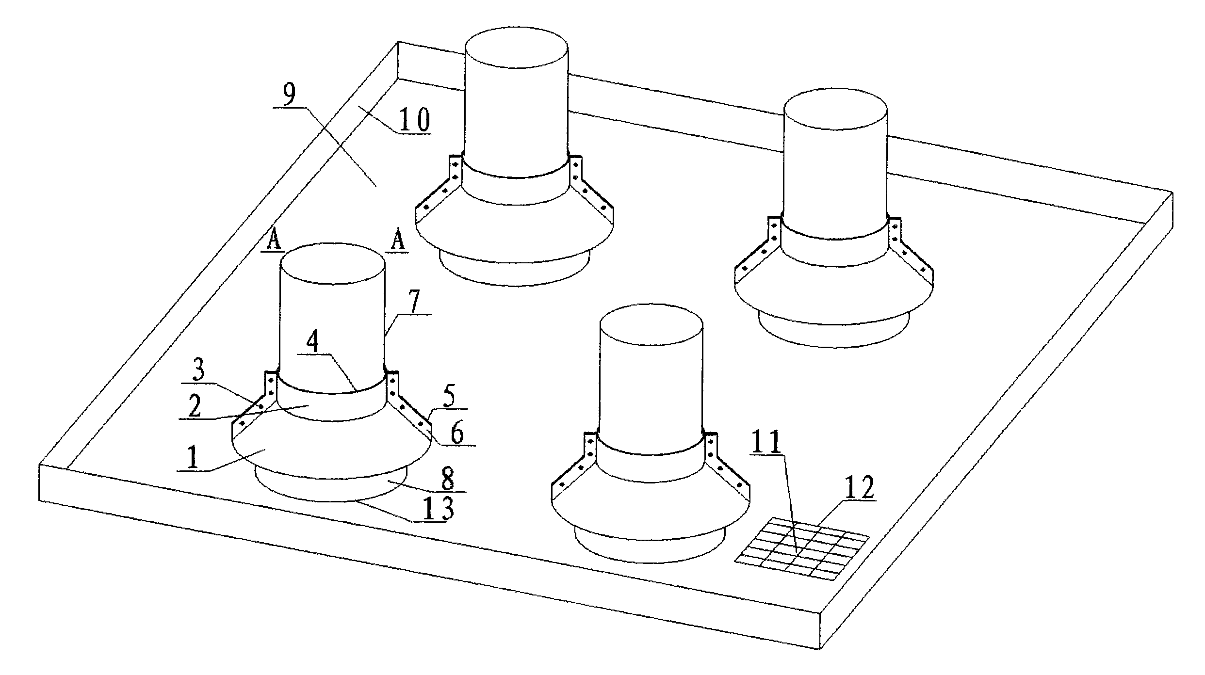 Waste oil guiding and collecting device in wellhead area