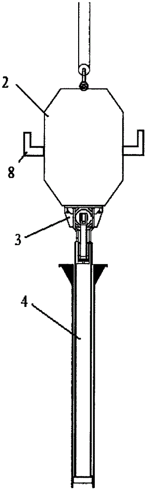 Vibratory hammer device and shaking press type pile body construction method adopting same