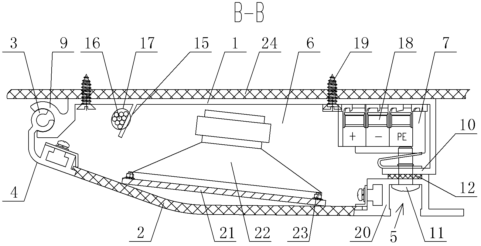 Mounting process for lamp strips of passenger rooms of railway vehicles