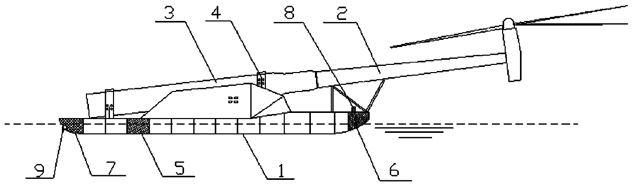 An offshore wind turbine spar-type floating foundation barge-assisted transportation and installation process