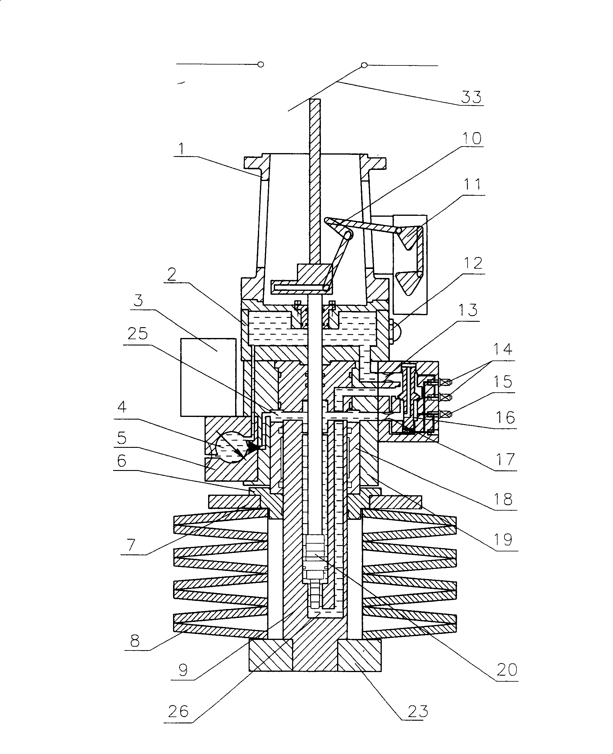 Spring hydraulic operating mechanism for high voltage circuit breaker