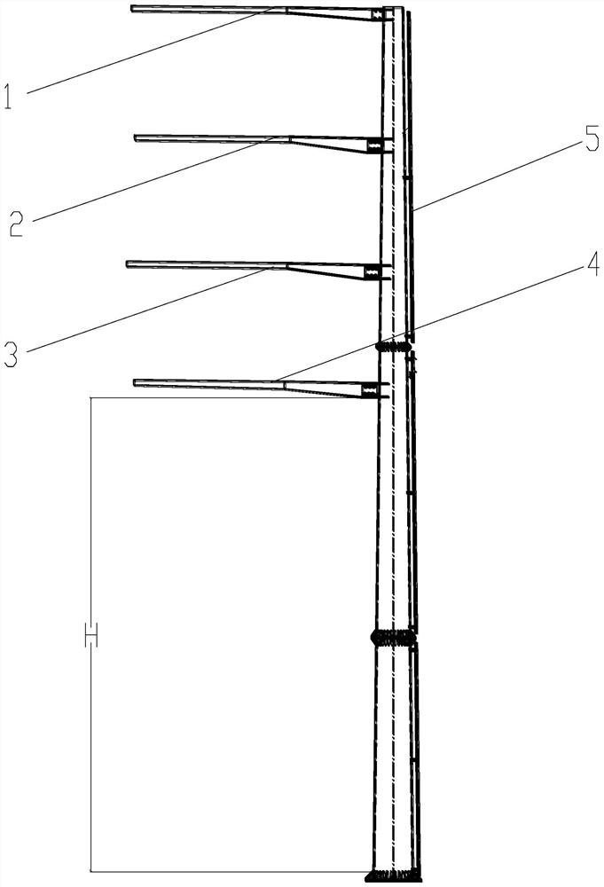 Inverted L-shaped double-loop terminal rod