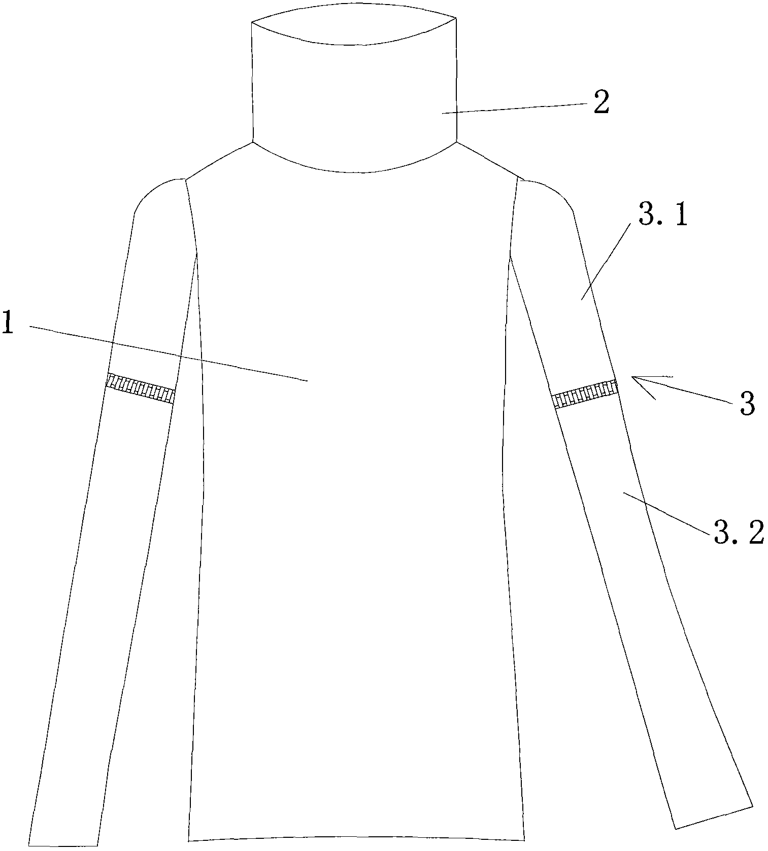 Light-transmitting and breathable garment provided with detachable sleeves