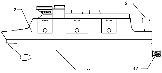 A retractable landing craft embedded in an air cushion