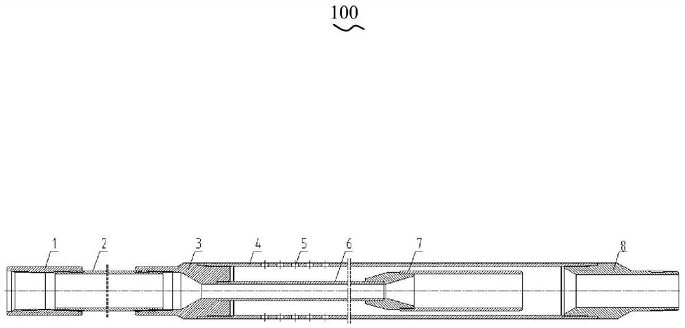 Gas-liquid-solid separation device in wellbore and manufacturing method thereof