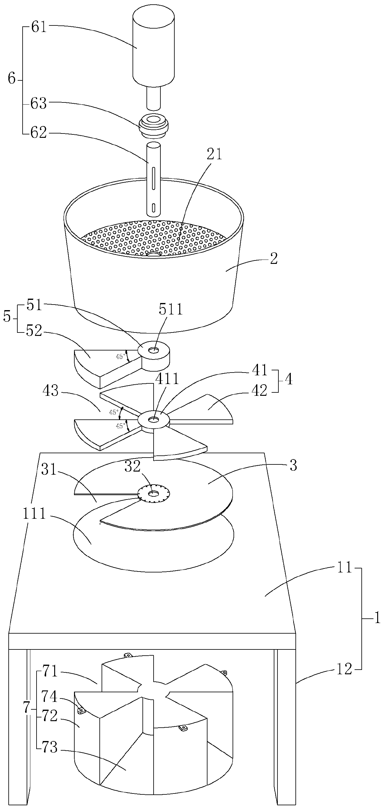 Material distributing device for medicine packaging