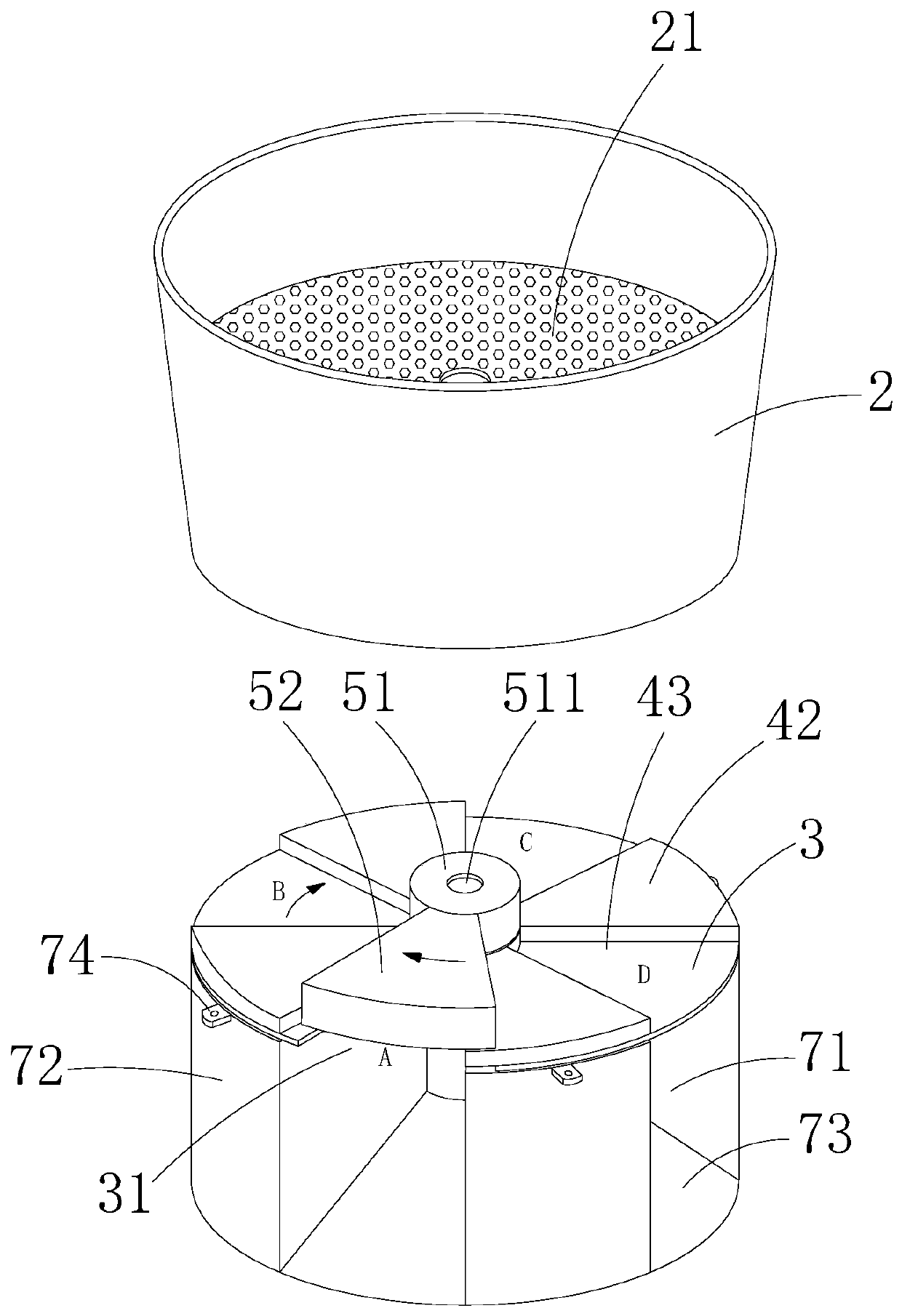 Material distributing device for medicine packaging