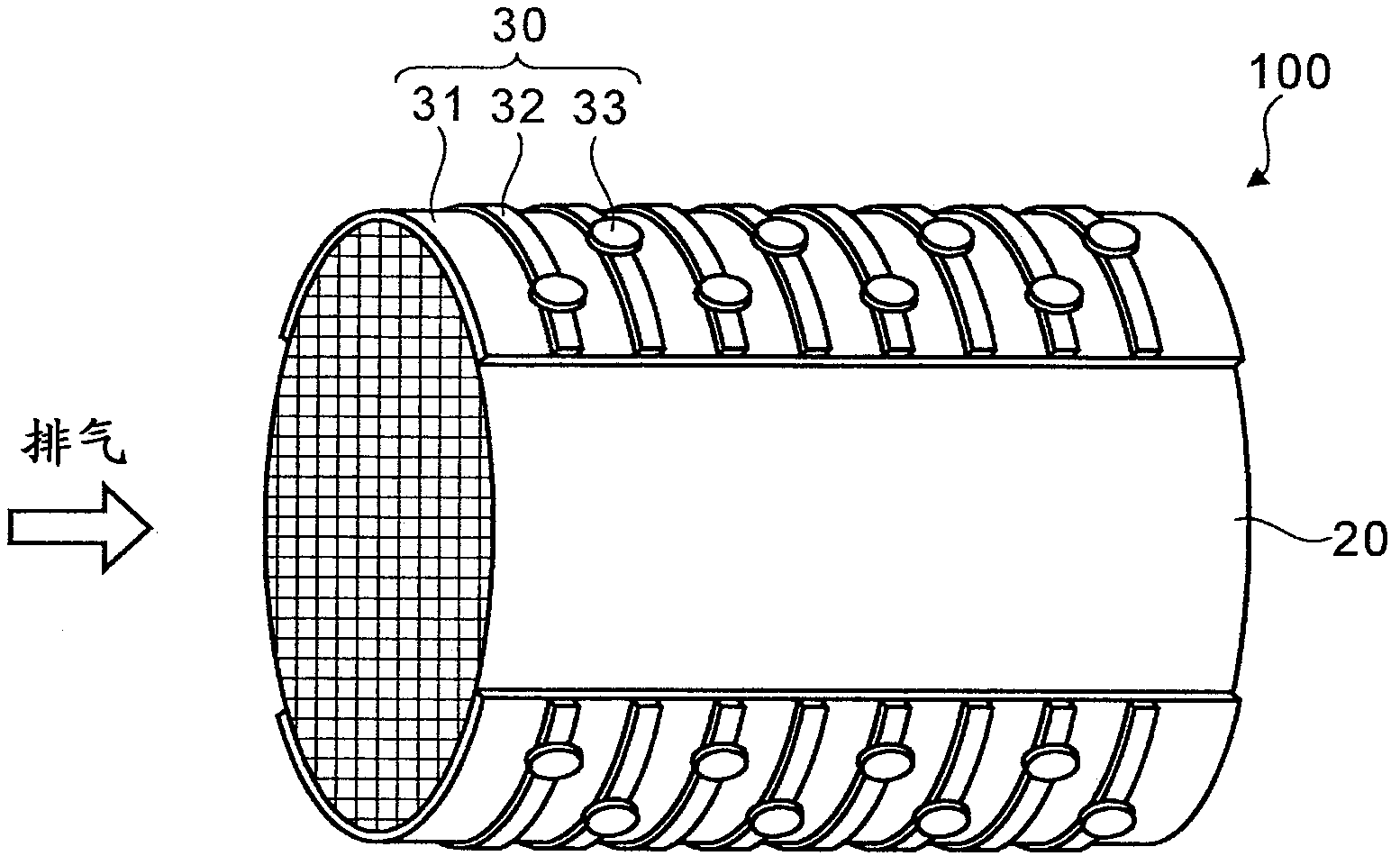 Electrode, electrically heated catalytic converter using same and process for producing electrically heated catalytic converter