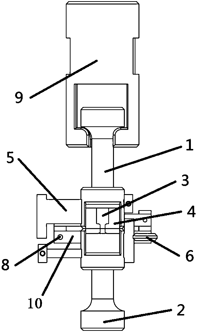 Small-sized flake sample tensile fixture suitable for being assembled/disassembled by mechanical arm