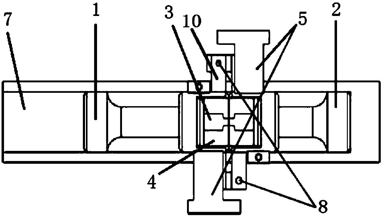 Small-sized flake sample tensile fixture suitable for being assembled/disassembled by mechanical arm