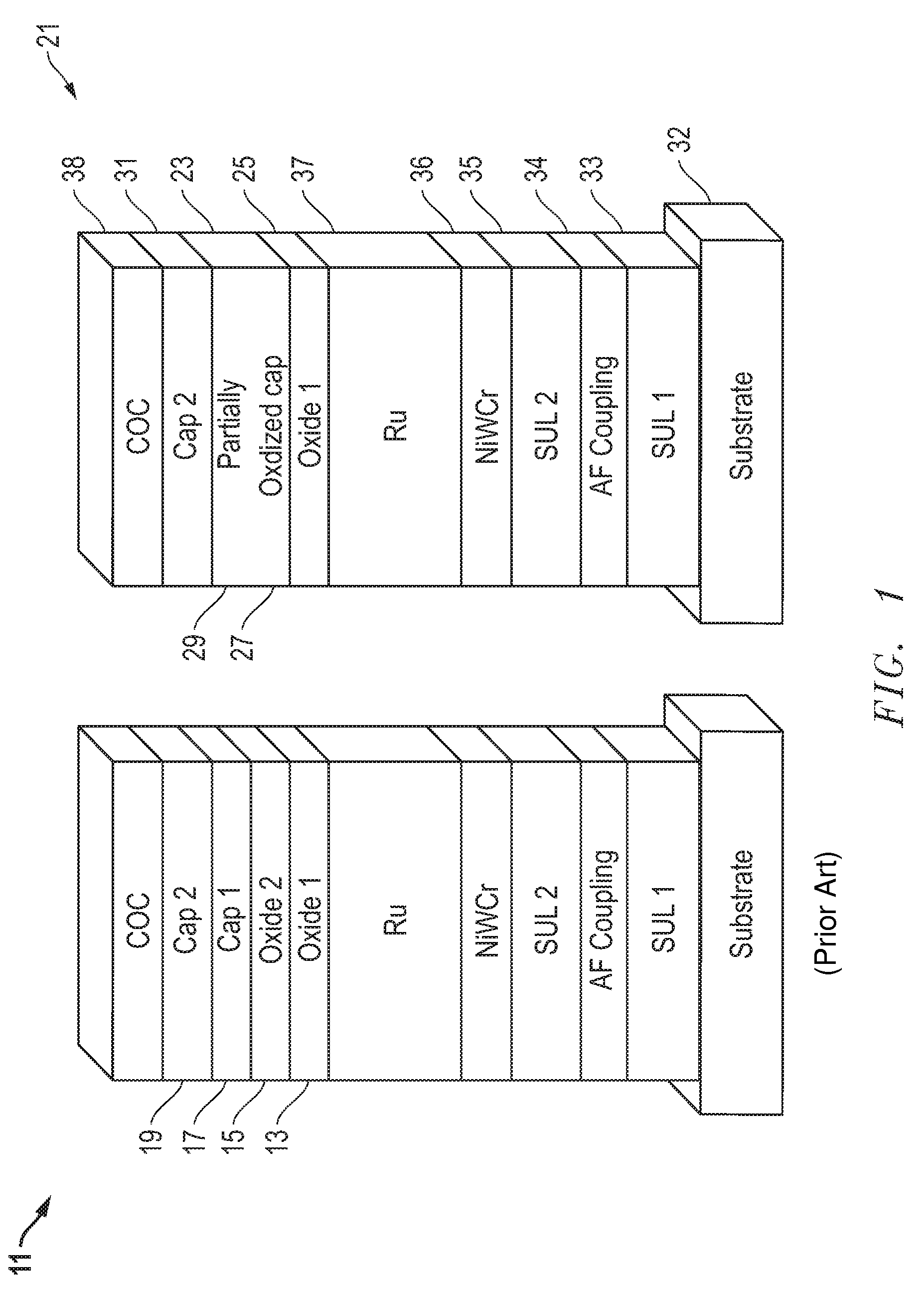 Partially-oxidized cap layer for hard disk drive magnetic media