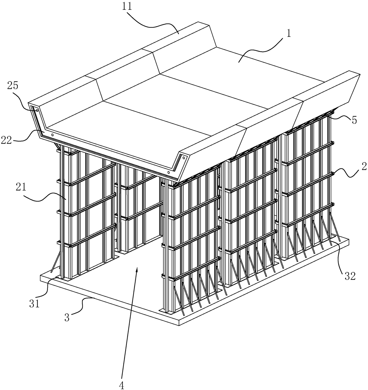 Municipal construction temporary concrete steel structure bridge and mounting method thereof