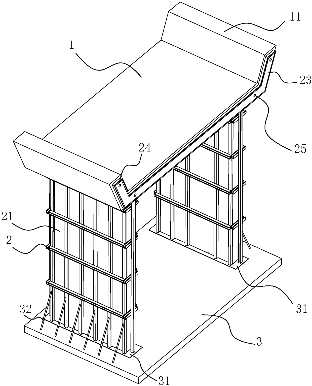 Municipal construction temporary concrete steel structure bridge and mounting method thereof