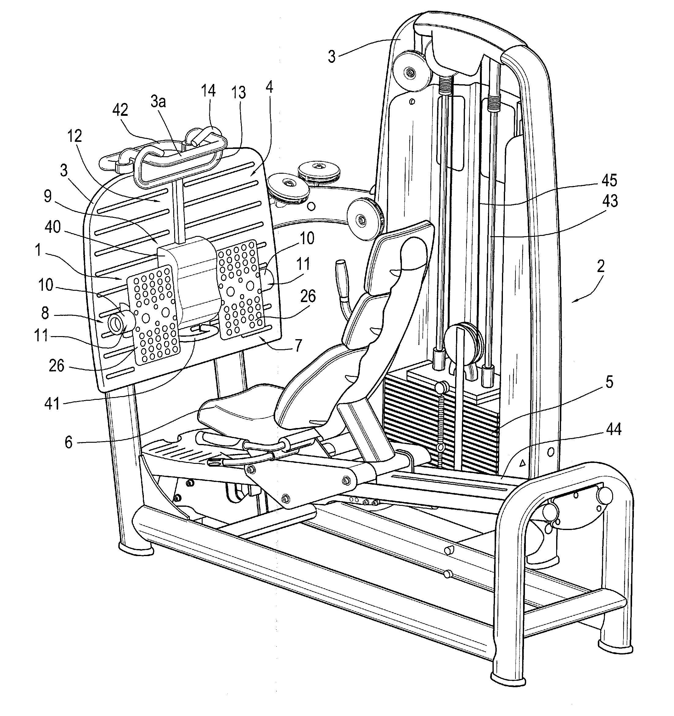 Device for an exercise machine