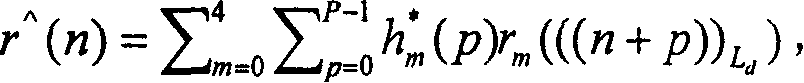 Discrete Fourier transform based space-time combined inspecting device and method for radio transmission