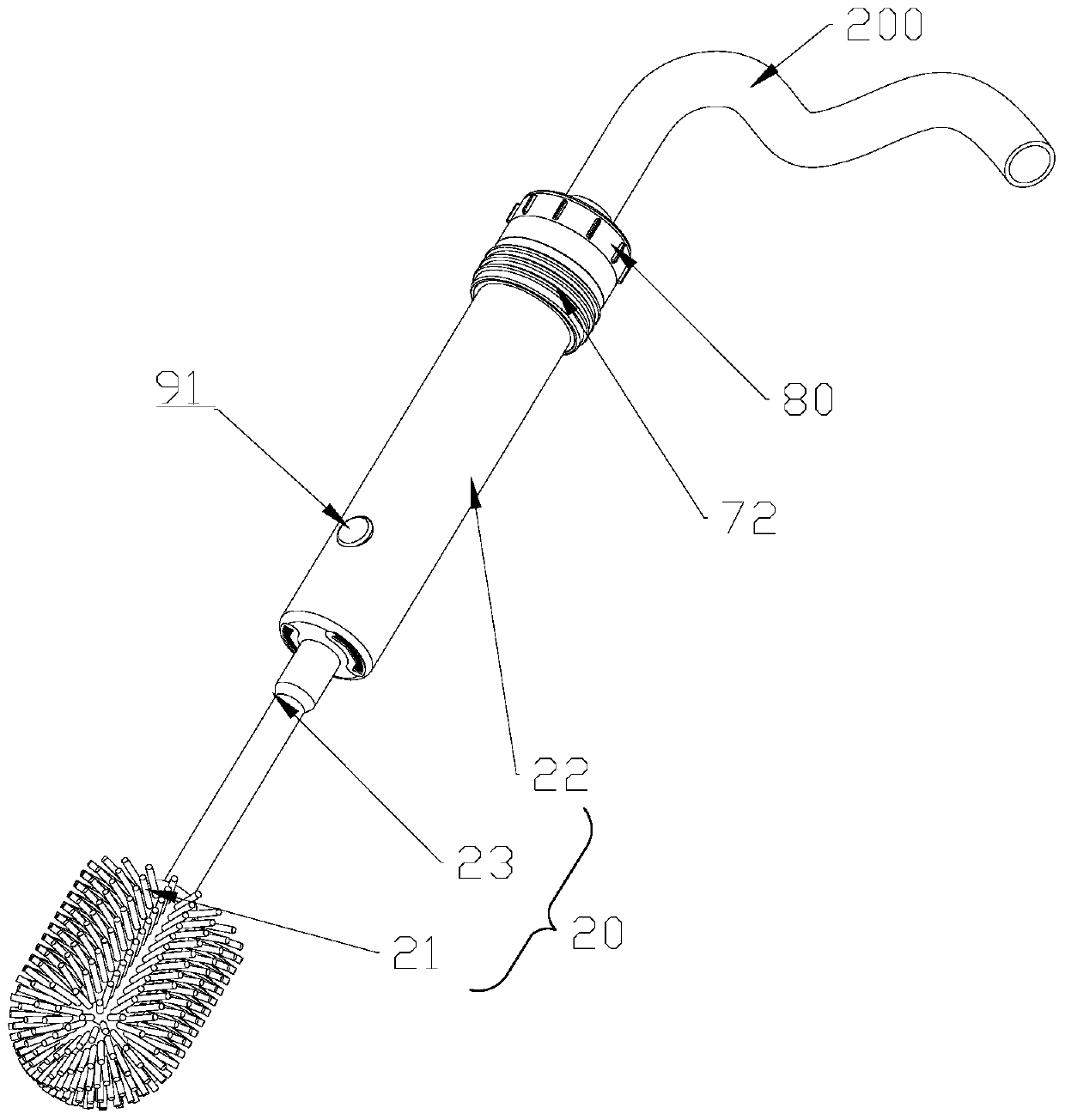 Toilet cleaning brush device with sterilization function