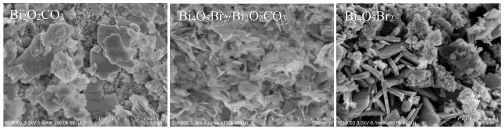 Ultrathin Bi4O5Br2/Bi2O2CO3 visible-light-induced photocatalyst, preparation method and application thereof