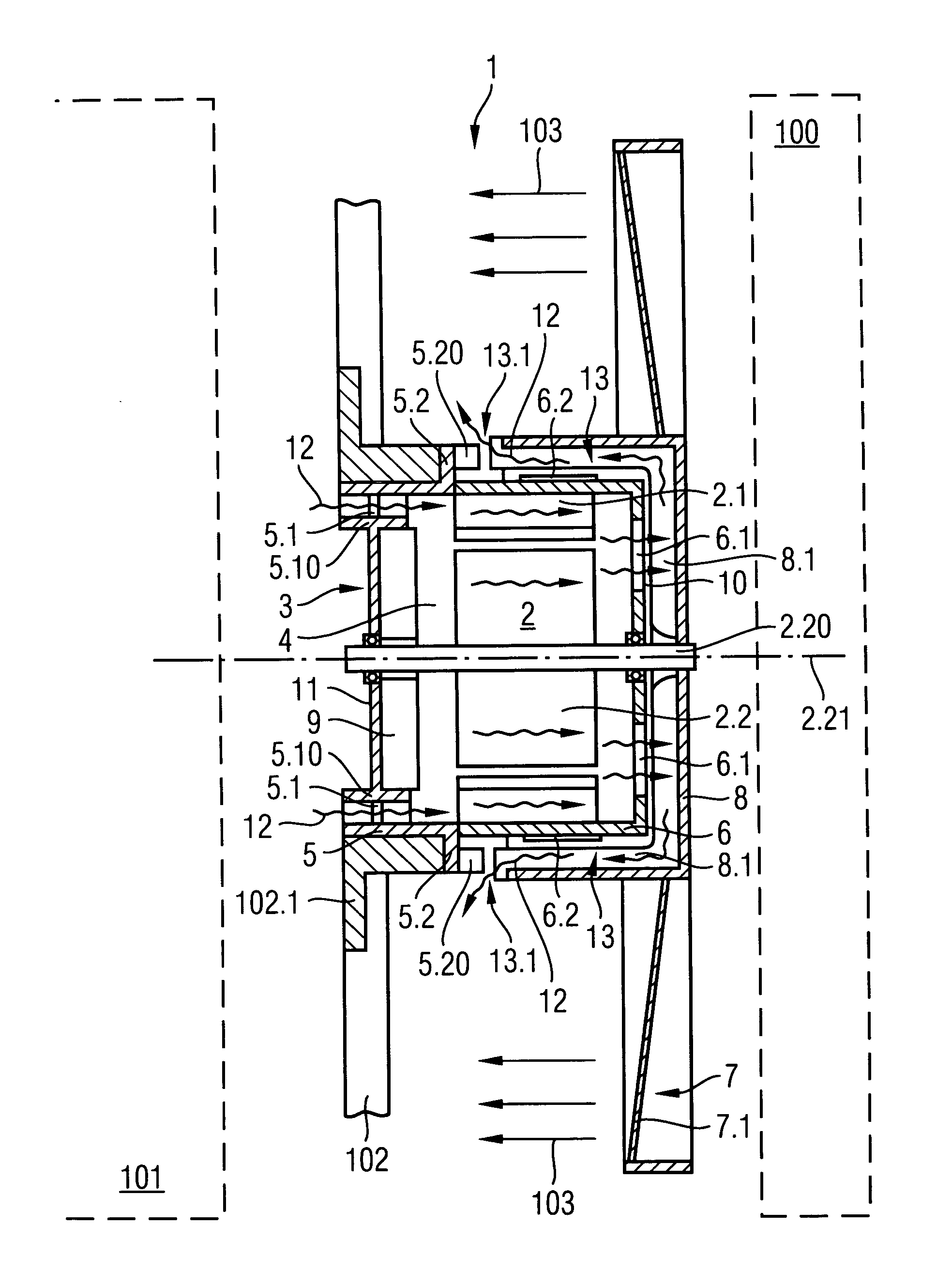 Cooling fan with electric motor