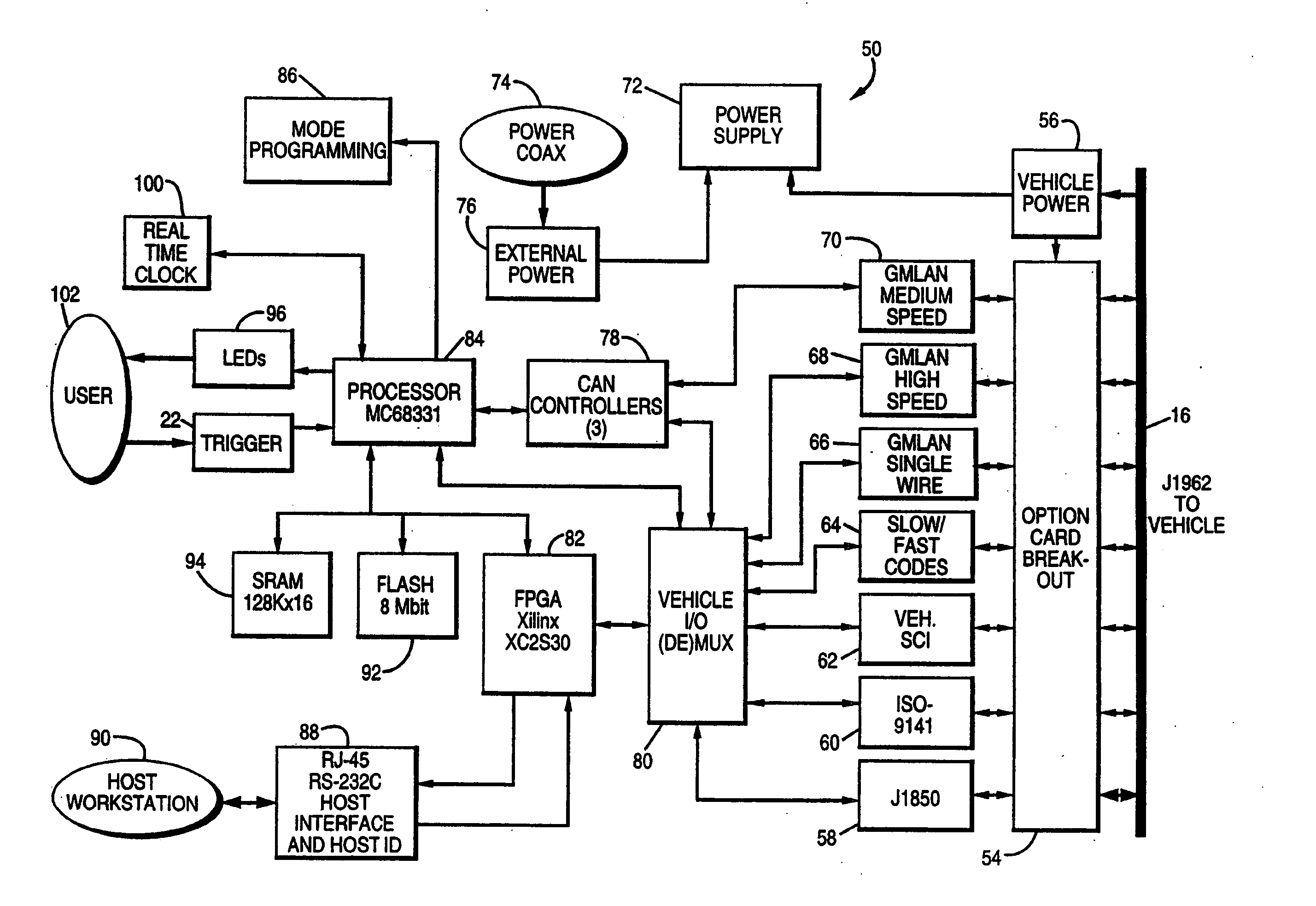 Open-ended PC host interface for vehicle data recorder