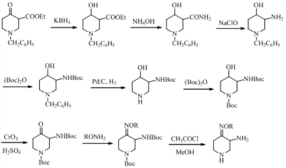 Preparation method of 3-amino-4-alkoxyimino piperidine