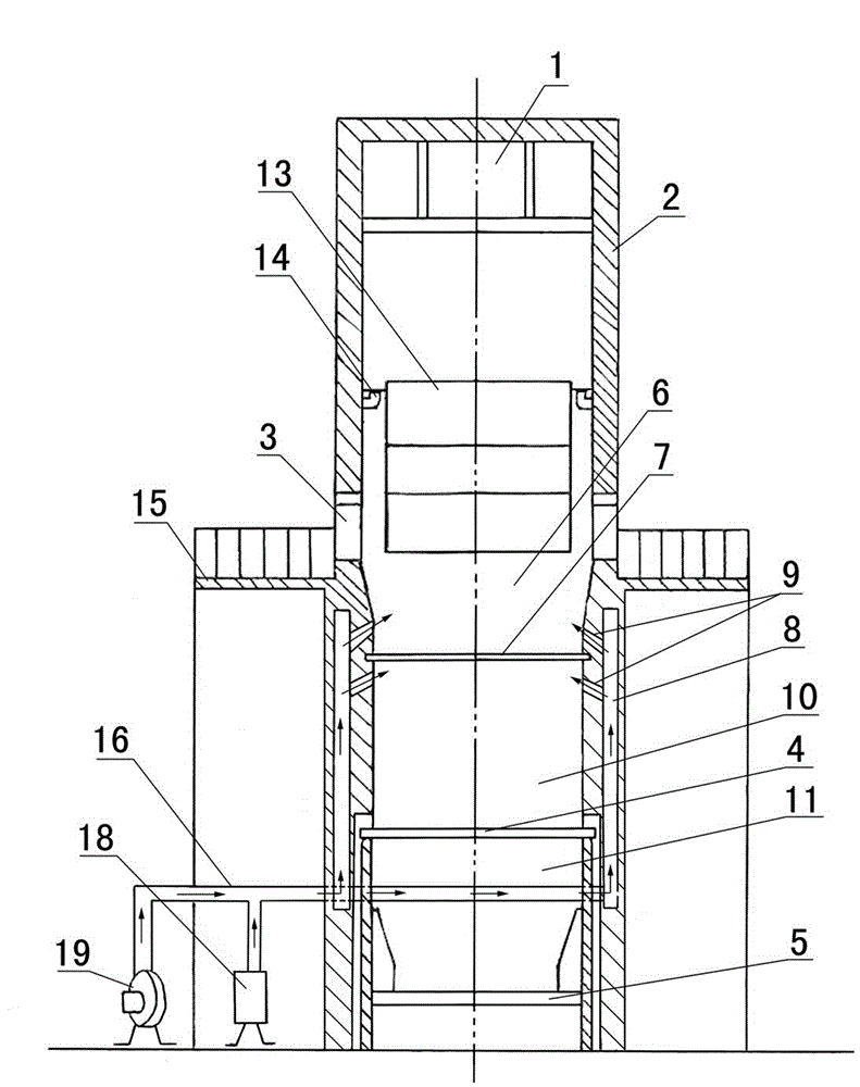 Mechanical navajoite roasting shaft kiln and roasting method