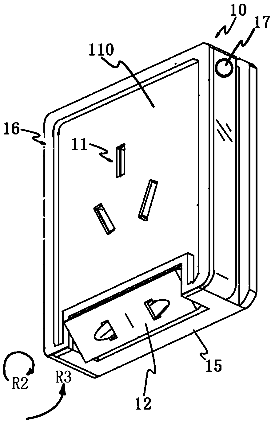 A wall socket panel structure