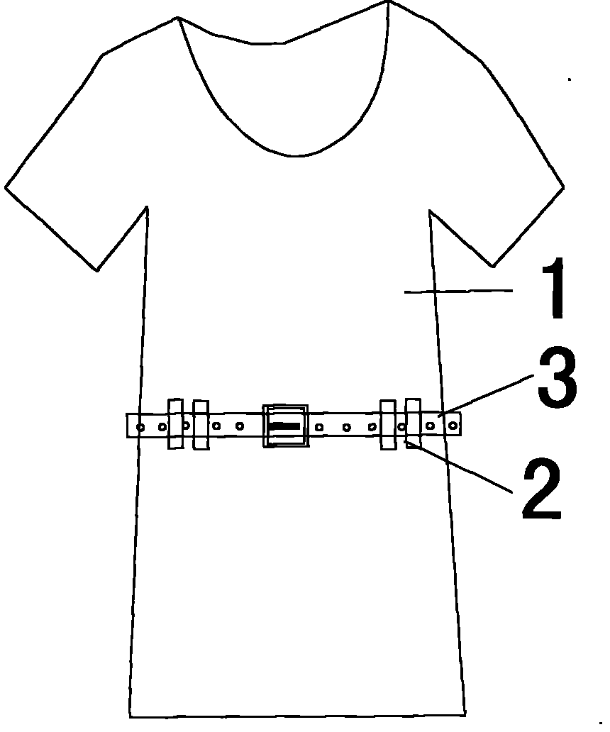 Looped fabric T-shirt with waistband