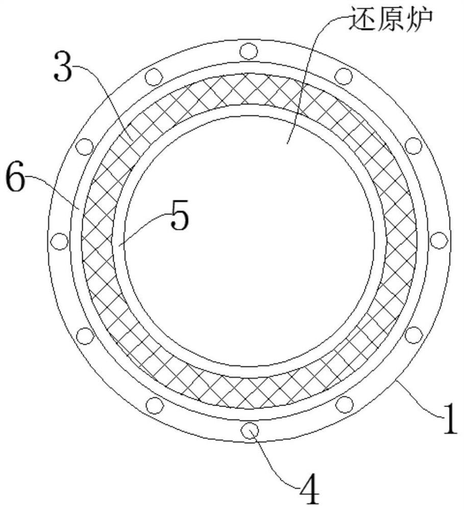 A sealing structure and method for a polysilicon reduction furnace