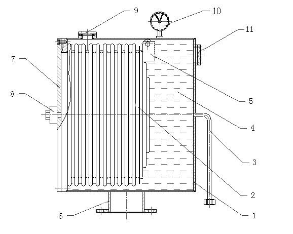 Internal pressure compensation device for oil-impregnated paper insulating sleeve