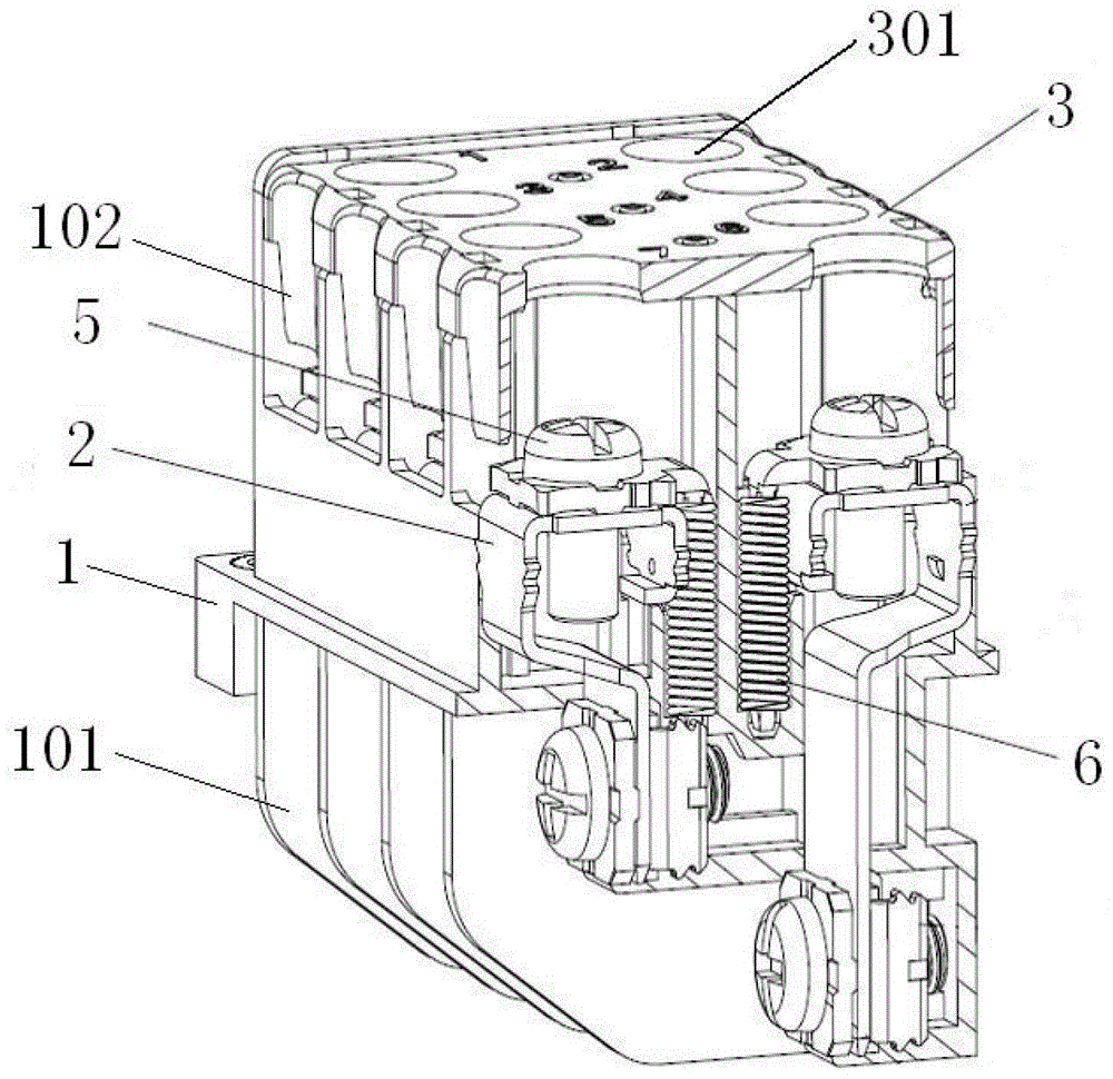 Falling prevention structure of panel type wiring terminal strip