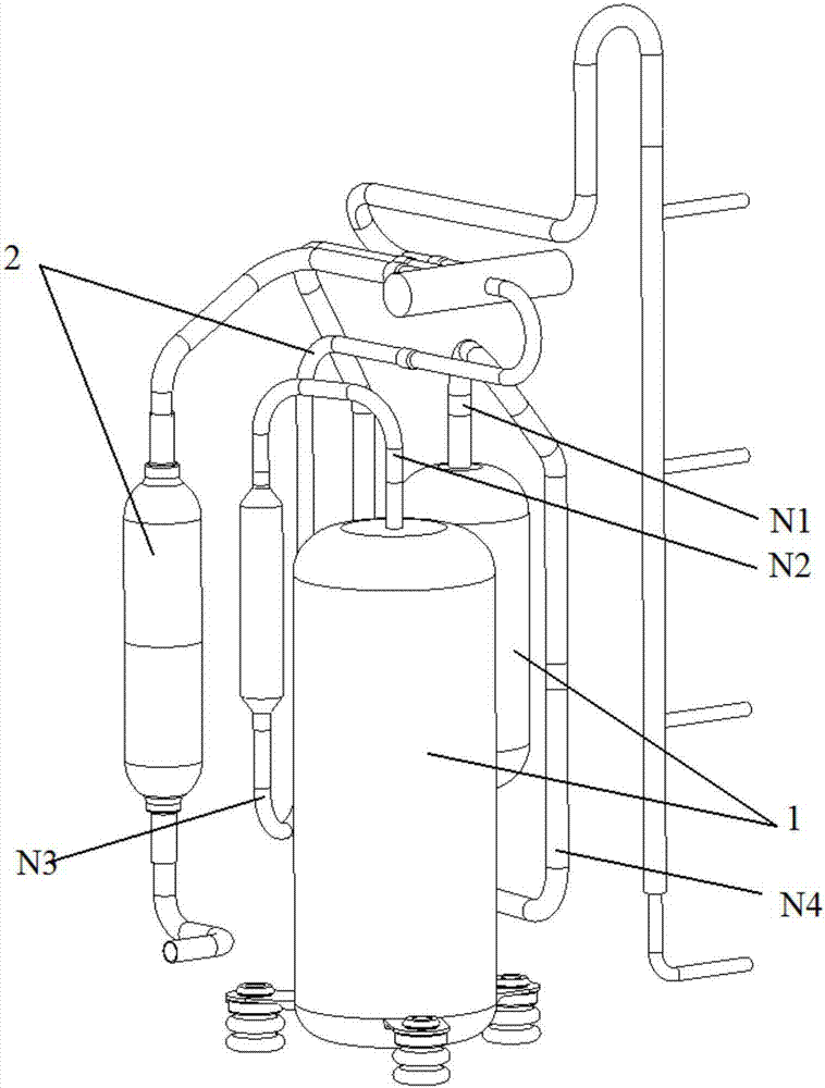 Variable frequency air conditioner compressor and pipeline vibration testing system and method thereof