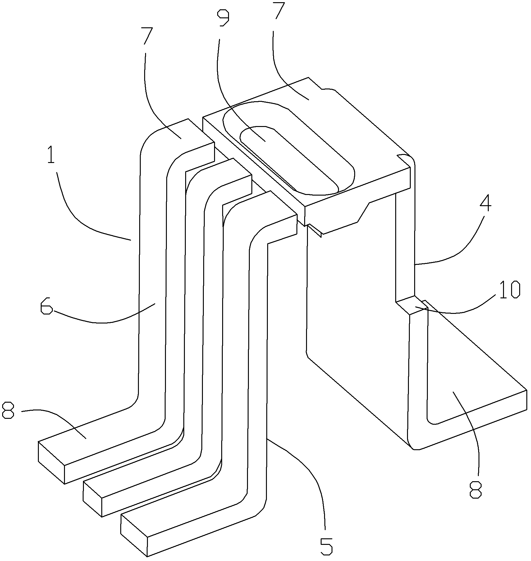 Three-channel electrode-sharing light-emitting diode (LED) lamp of lens structure