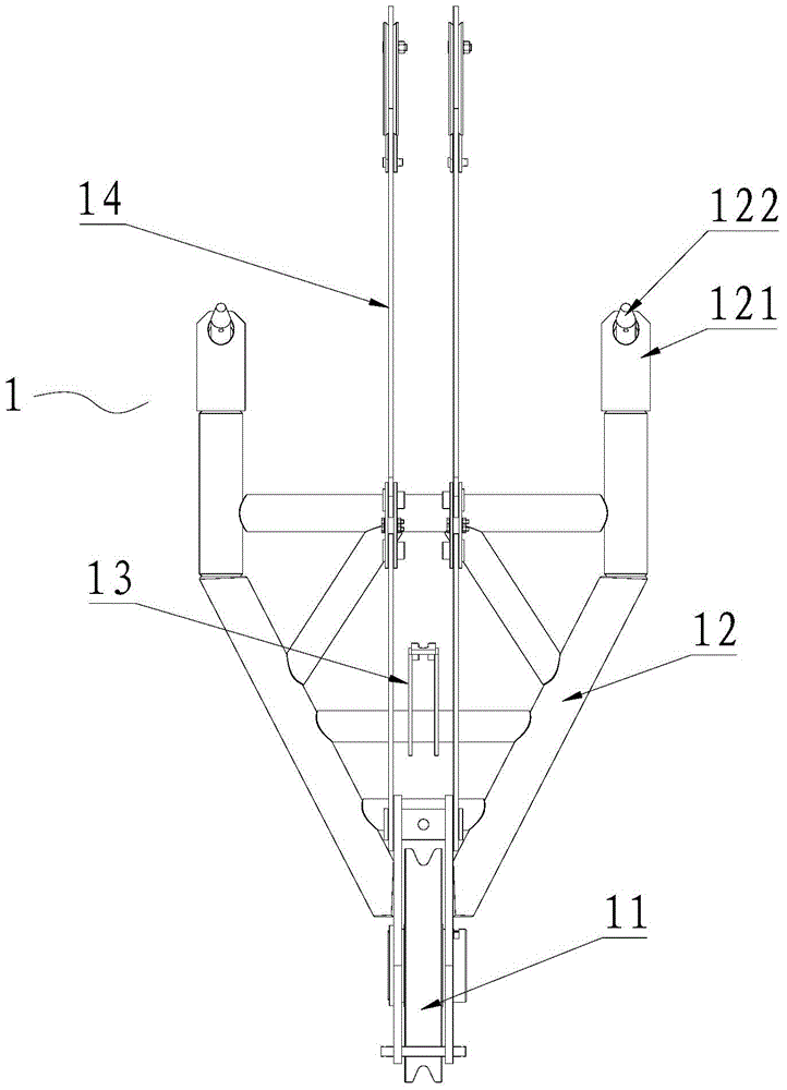 Arm tip pulley mechanism, self-dismounting method thereof and crane