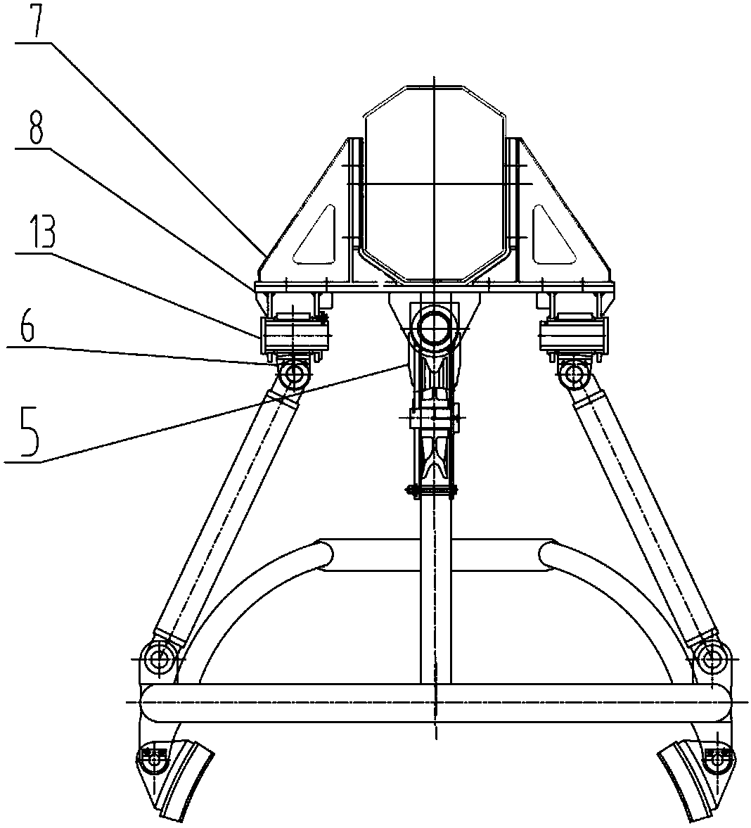 Lifting and anti-shaking device for marine crane