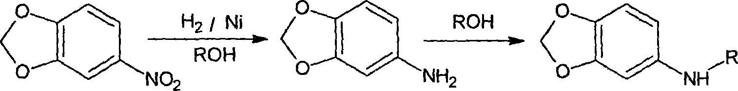 Method for producing N-alkyl-(3,4-methylenedioxy) aniline