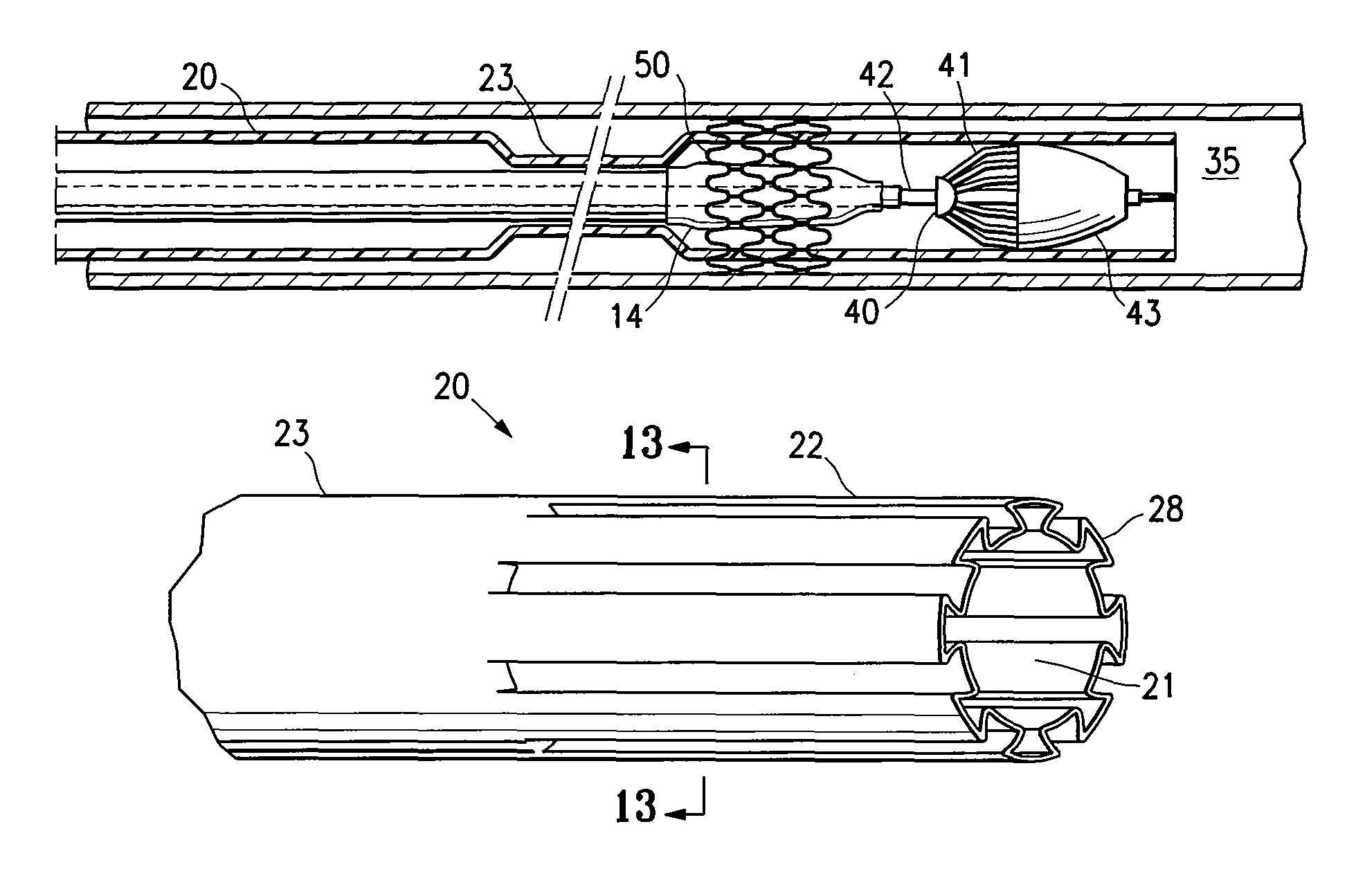 Highly trackable balloon catheter system and method for collapsing an expanded medical device