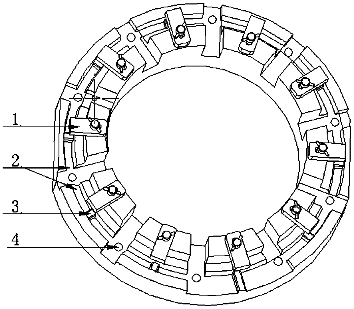 Splicing method for splicing multiple mold core loosen pieces to form annular mold core