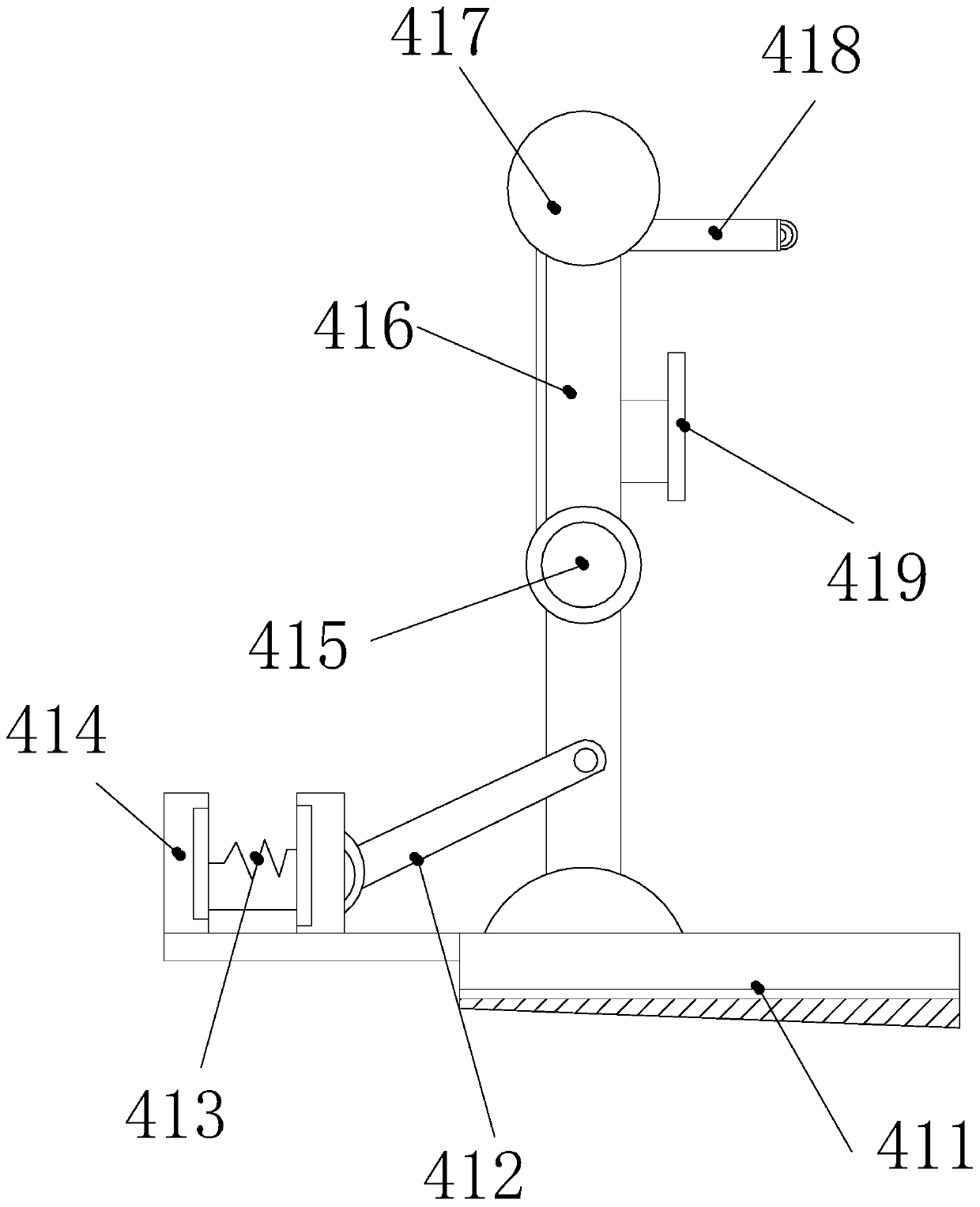 Unmanned aerial vehicle with a buffering protection device through using a knee structure as basis to achieve pressure bending