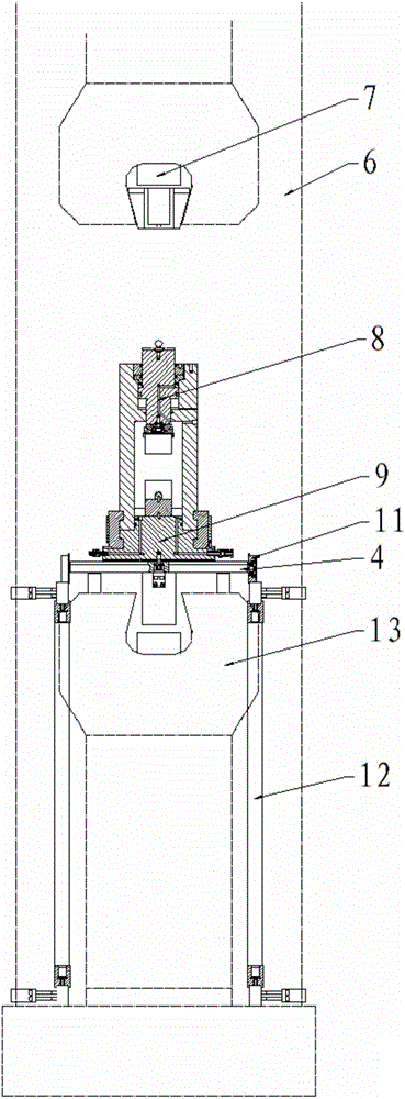 Pseudo-triaxial test device based on dynamic fatigue testing machine