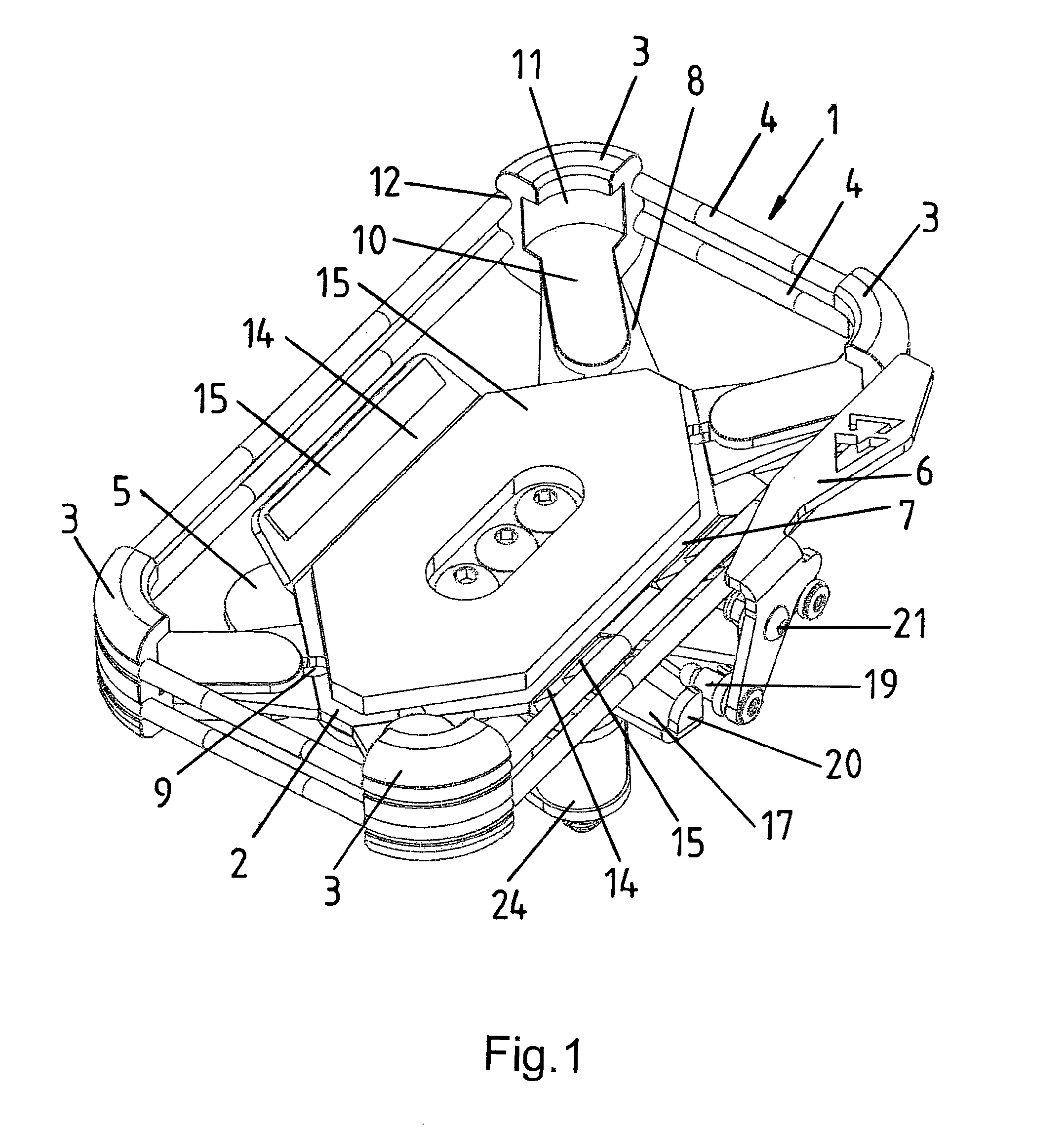 Retaining system for fastening an electronic auxiliary device