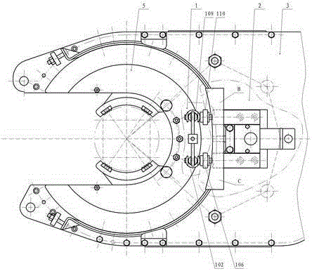 A seesaw type hydraulic control pin reversing reset device for power tongs