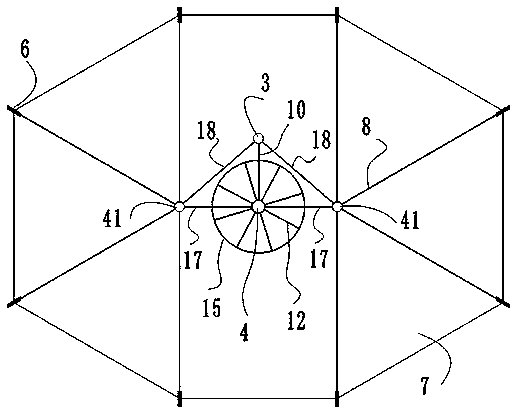 A head-held eccentric umbrella