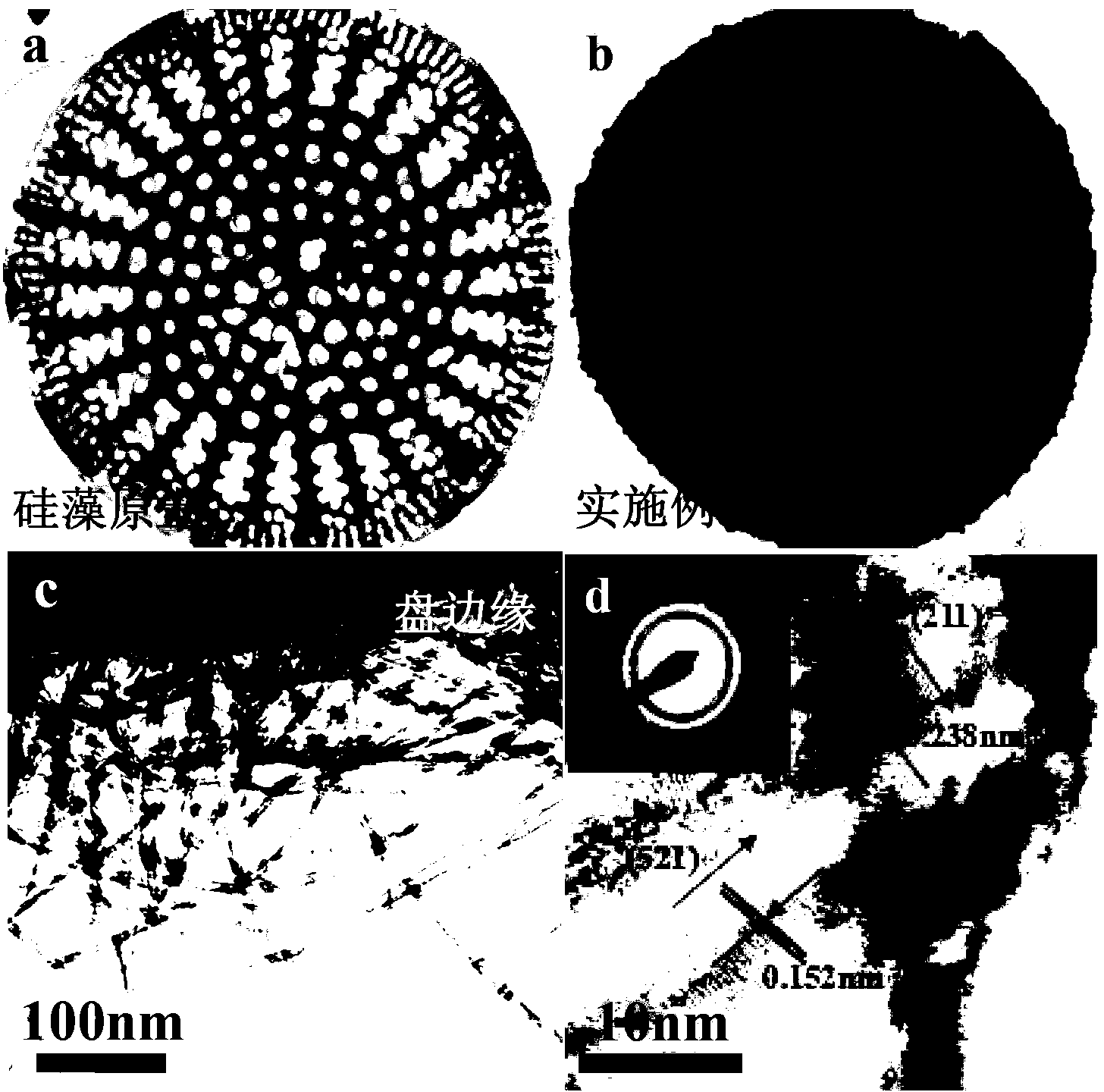 Method for preparing manganese oxide nanowire by deposition on surface of natural porous diatomite